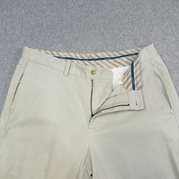 Tommy Bahama Chino Pants Mens 34 Straight Fit Beige Stretch Flat Front Slacks - Picture 3 of 12